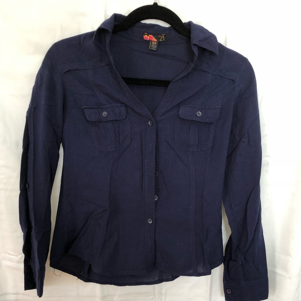 Casual Blue Button Up